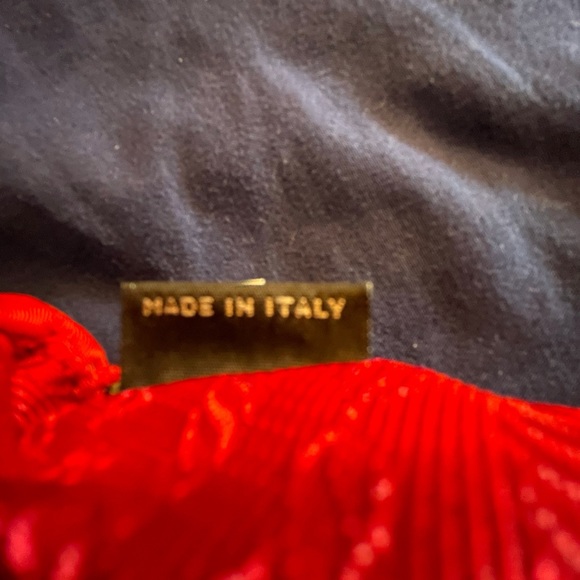 Red Prada Tessuto Wristlet with Bow - Picture 10 of 12